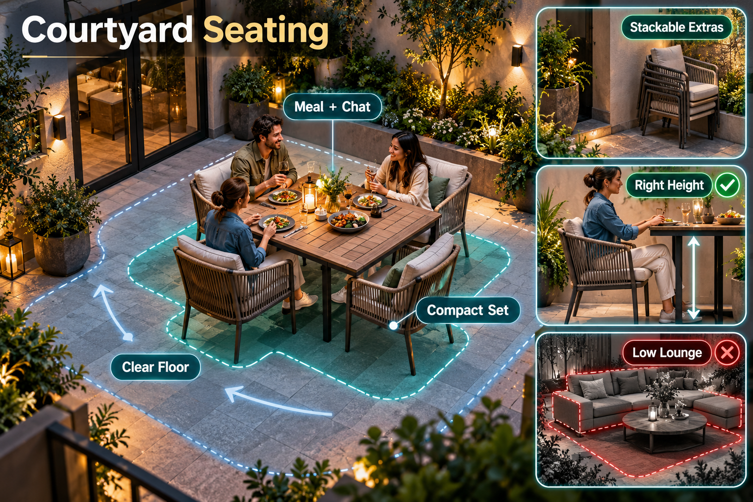 10. Small Courtyard With Multipurpose Seating