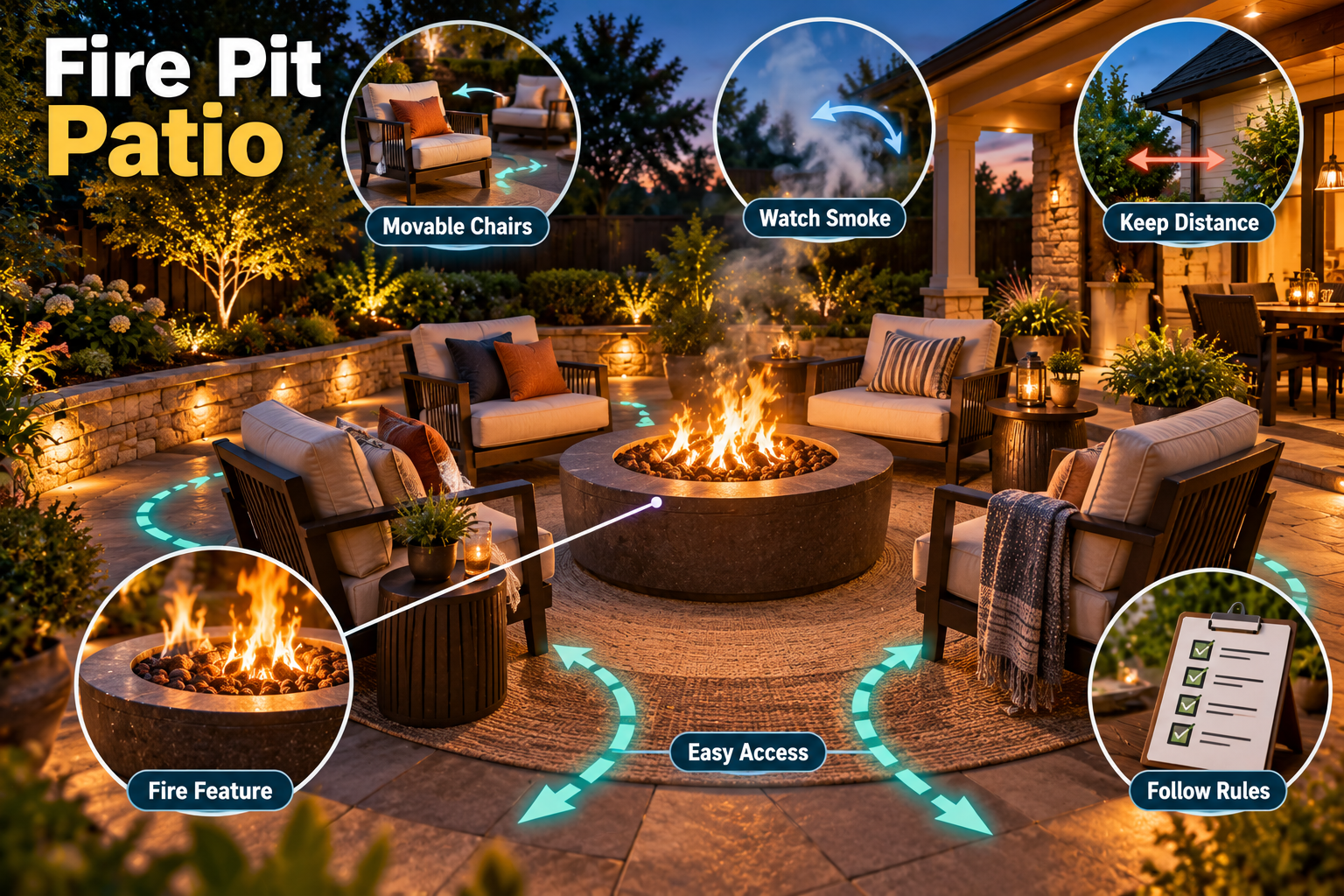 4. Fire Pit Patio For Conversation
