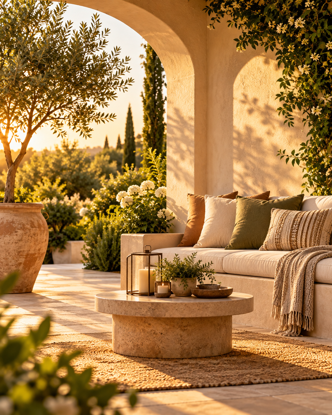 golden mediterranean patio retreat